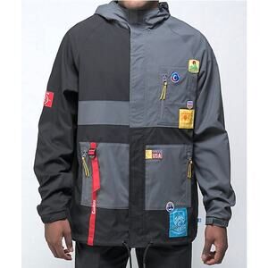 Cookies SF 1983 Hooded Jacket Multi Patches Zip Pockets Streetwear M